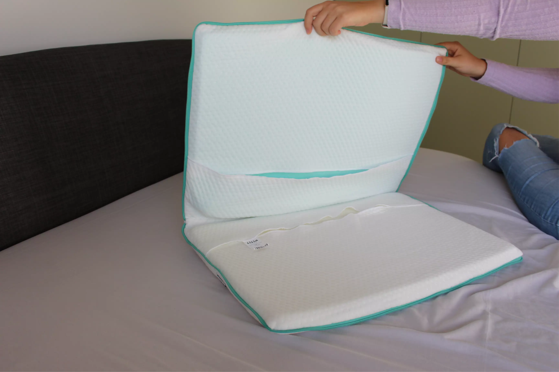 opening up lilia sleep pillow